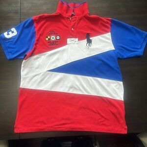Polo by Ralph Lauren Red/White/Blue Yacht Club shirt XLT - Gently used condition